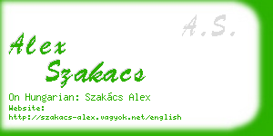 alex szakacs business card